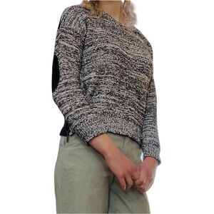 John + Jenn REVOLVE Gray Heathered Academic School Elbow Patch Knit Crew Sweater